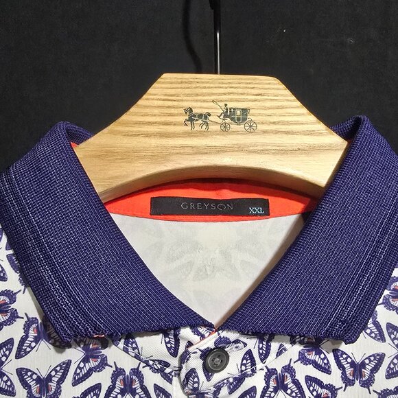 GREYSON Performance Polo - Butterflies - Red White Blue - Sz XXL* - Picture 2 of 4